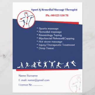 Vorlage für Flyer für remediale Massage