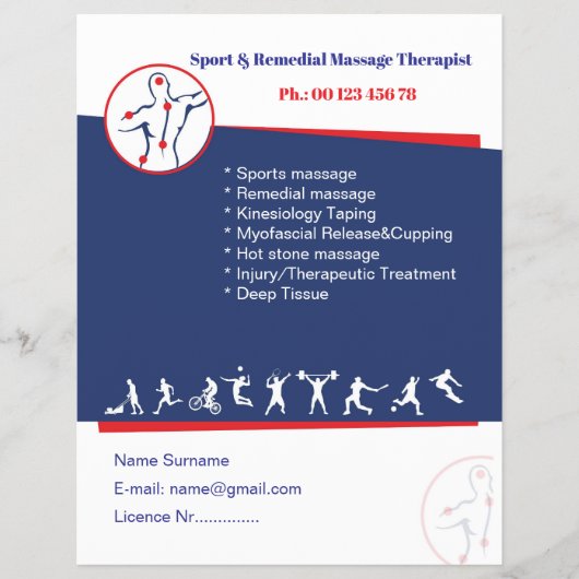 Vorlage für Flyer für remediale Massage (Vorne)