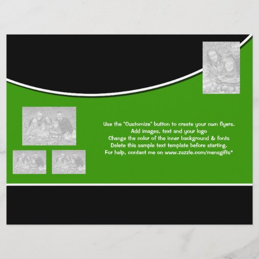 Vorlage für Flyer Schwarz-weiß grünes Firmenbüro (Vorne)