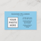 Vorlage für Foto-Logos Horizontal, hellblau Visitenkarte (Vorderseite)