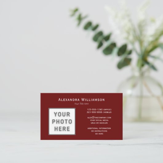 Vorlage für Foto-Logos Horizontal Visitenkarte (Stehend Vorderseite)