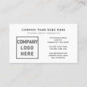 Vorlage für Foto-Logos: Horizontale Vorder- und Rü Visitenkarte (Rückseite)