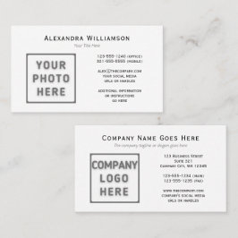 Vorlage für Foto-Logos: Horizontale Vorder- und Rü Visitenkarte