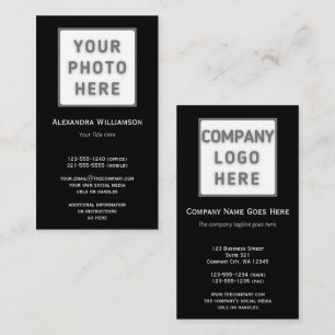 Vorlage für Foto-Logos Schlicht, beidseitig schwa Visitenkarte