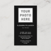 Vorlage für Foto-Logos Schlicht, beidseitig schwar Visitenkarte (Vorderseite)