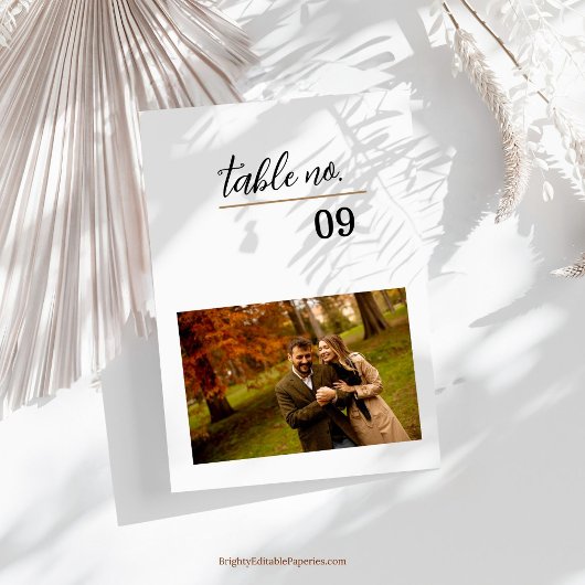 Vorlage für Foto-Tischnummer