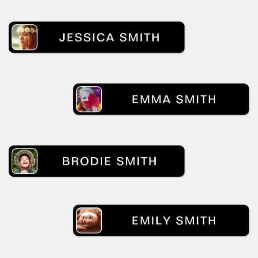 Vorlage für Foto- und Namensaufkleber Etiketten (Gruppe)