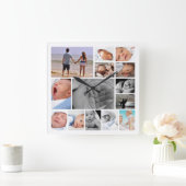 Vorlage für FotoCollage Quadratische Wanduhr (Zuhause)