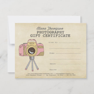 Vorlage für Fotografen-Geschenkgutachten
