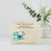 Vorlage für Fotografen-Geschenkgutachten (Stehend Vorderseite)