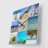 Vorlage für Fotos-Collage Quadratische Wanduhr (Winkel)