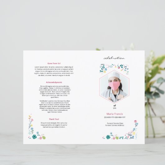 Vorlage für gedruckte Beerdigungsbroschüren (Stehend Vorderseite)