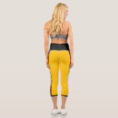 Vorlage für Gelb- und Schwarz-Streifen Capri Leggings (Rückseite)