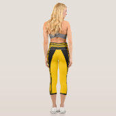 Vorlage für gelbe und schwarze Streifen Capri Leggings (Rückseite)