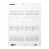 Vorlage für generisches Reloading-Datenlabel (Vorne)