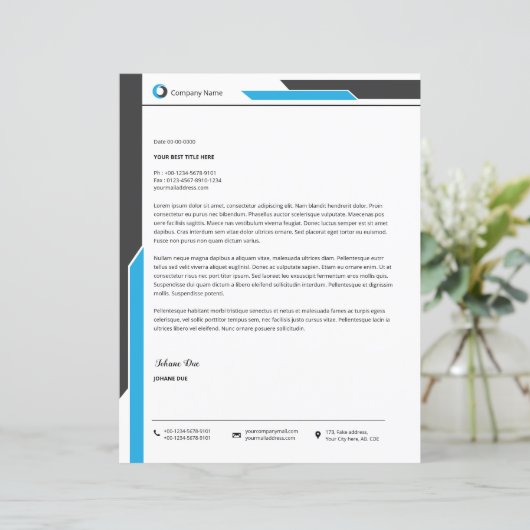 Vorlage für Geschäftsbriefe (Stehend Vorderseite)