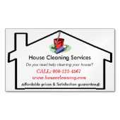 Vorlage für Geschäftskarten für Hausreinigungsdien Magnetische Visitenkarte (Vorderseite)
