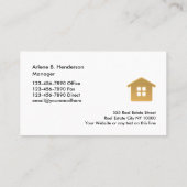 Vorlage für Geschäftskarten für Real Realtor-Theme Visitenkarte (Rückseite)