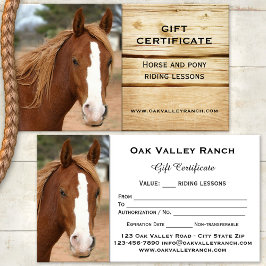 Vorlage für Geschenkgutachten für Reitstunden Rabattkarte