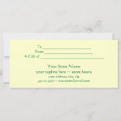 Vorlage für Geschenkgutachten für tropische Grenze (Rückseite)