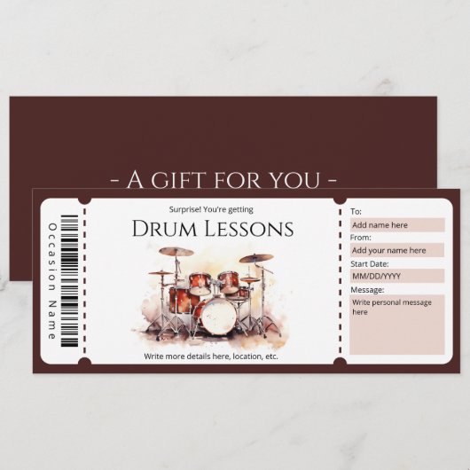 Vorlage für Geschenkgutachten für überraschende Tr (Vorne/Hinten)