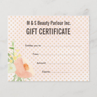 Vorlage für Geschenkgutscheine für den Friseursalo Flyer