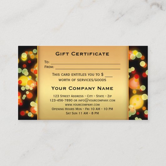 Vorlage für Geschenkgutscheine für farbenfrohe Gli Rabattkarte (Rückseite)