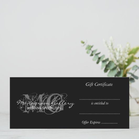 Vorlage für Geschenkgutschriften mit Monogramm (Stehend Vorderseite)