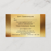 Vorlage für Gold Sparkling Bokeh-Geschenkgutachten Rabattkarte (Rückseite)