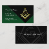 Vorlage für Gold und Green Masonic-Visitenkarten Visitenkarte (Vorne/Hinten)
