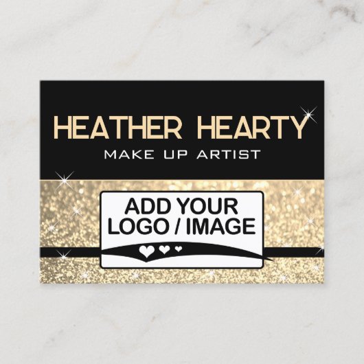 Vorlage für goldene goldene Glitzer mit goldener g Visitenkarte (Vorderseite)