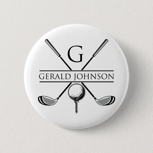 Vorlage für Golf Design Monogram Button (Vorderseite)