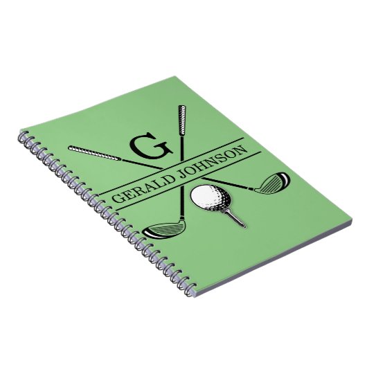 Vorlage für Golf-Design-Monogram-Notebook Notizblock (Rechte Seite)