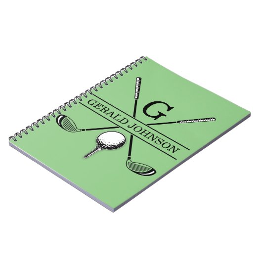 Vorlage für Golf-Design-Monogram-Notebook Notizblock (Linke Seite)