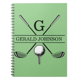 Vorlage für Golf-Design-Monogram-Notebook Notizblock