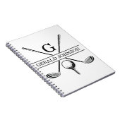 Vorlage für Golf-Design-Monogram-Notebook Notizblock (Rechte Seite)