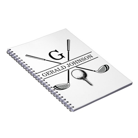 Vorlage für Golf-Design-Monogram-Notebook Notizblock (Rechte Seite)
