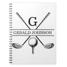 Vorlage für Golf-Design-Monogram-Notebook