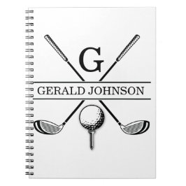 Vorlage für Golf-Design-Monogram-Notebook Notizblock