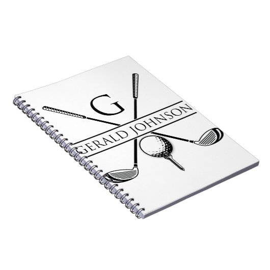 Vorlage für Golf Design Monogram Notizblock (Rechte Seite)