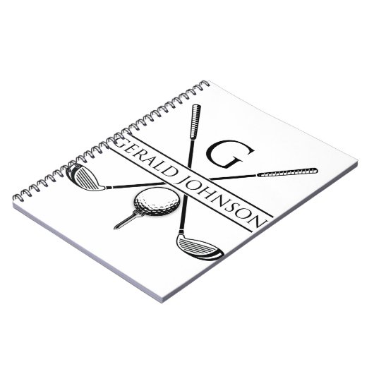 Vorlage für Golf Design Monogram Notizblock (Linke Seite)