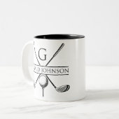 Vorlage für Golf Design Monogram Zweifarbige Tasse (Vorderseite Links)