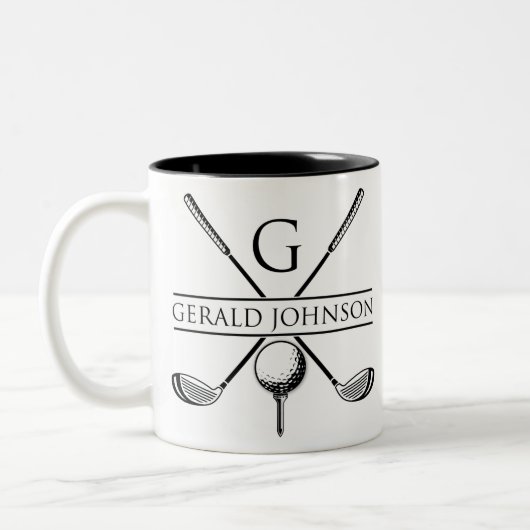 Vorlage für Golf Design Monogram Zweifarbige Tasse (Links)