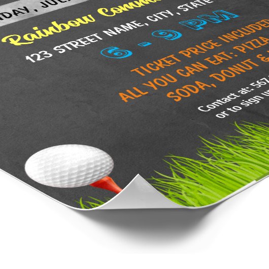 Vorlage für Golf Turnier Fundraiser Poster (Ecke)
