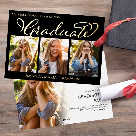 Vorlage für Graduate Foto Collage Gold Foil