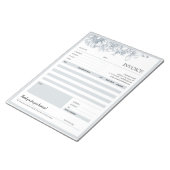 Vorlage für graue florale Grenzrechnungen für klei Notizblock (angewinkelt)