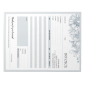 Vorlage für graue florale Grenzrechnungen für klei Notizblock (Vorderseite)