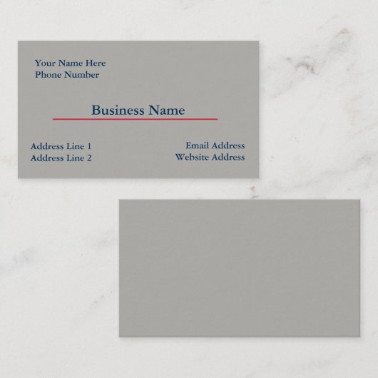 Vorlage für graue Visitenkarten Visitenkarte (Vorne/Hinten)