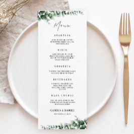 Vorlage für Greenery Wedding Menu Cards