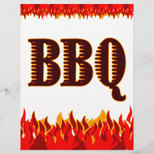 Vorlage für Grillen Red Flames Custom Flyer